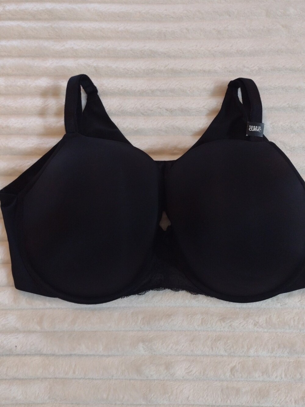 New Torrid Curve Bra 46DDD 3 Inch Band 360 Back Smoothing Push Up T Shirt Black
